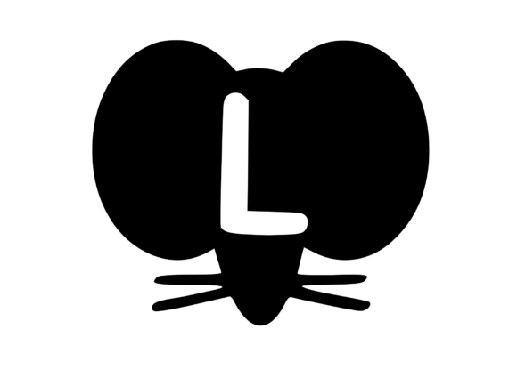 Cute Cartoon Mouse with Mono L: Graphics for Crafts