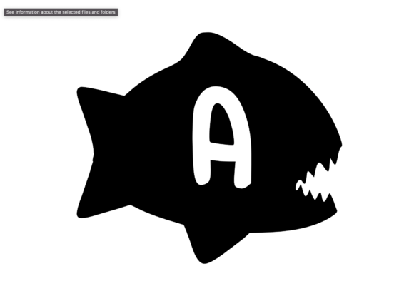 Piranha Fish with Playful Mono a: Graphics for Crafts