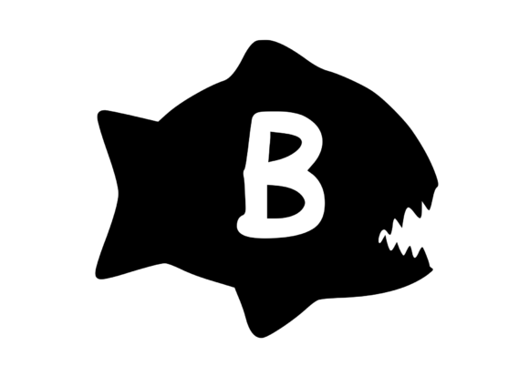 Piranha Fish with Playful Mono B: Graphics for Crafts
