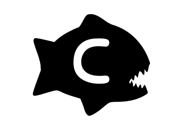 Piranha Fish with Playful Mono C Graphics for Crafts