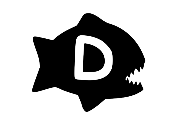 Piranha Fish with Playful Mono D: Graphics & Crafts Asset