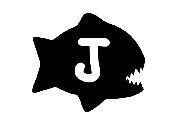 Piranha Fish with Playful Mono J: Graphics for Crafts