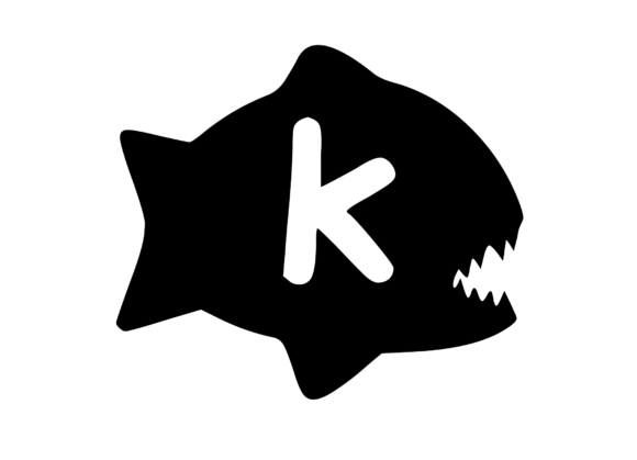 Piranha Fish with Playful Mono K: Graphics for Crafts