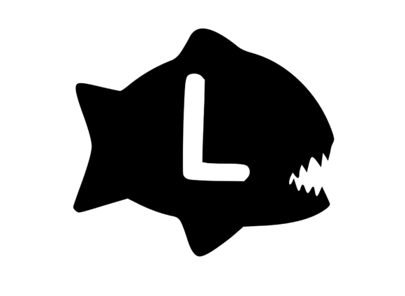 Piranha Fish with Playful Mono L: Graphics & Crafts Asset