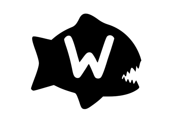 Piranha Fish with Playful Mono W: Graphics for Crafts