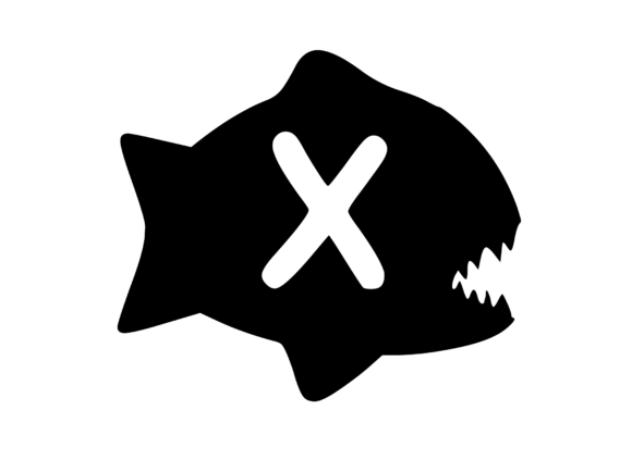 Piranha Fish with Playful Mono X Graphics for Crafts
