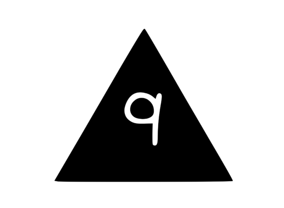 Triangle Shape with Playful Mono 9 Graphics for Crafts