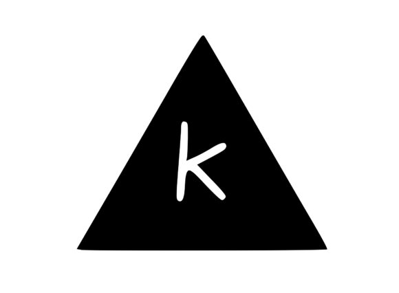Triangle Shape with Playful Mono K Graphics for Crafts