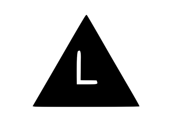 Triangle Shape with Playful Mono L Graphics for Crafts