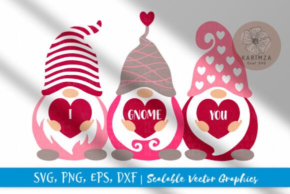 Valentine Gnome Svg Bundle: Graphics for Crafts