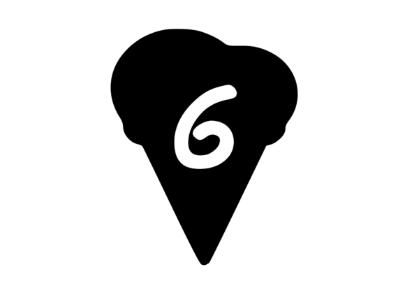 Yummy Ice Cream Cone with Mono 6 Graphics for Crafts